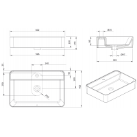 Sanindusa Wash Basin Sanlife 60x40 with Tap Hole